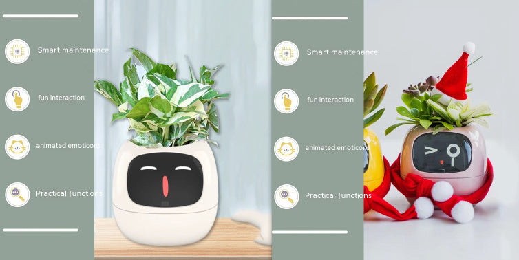 Smart Planter – Endless Fun with 49+ Expressions, 7 Smart Sensors, AI Chip, Self-Watering Pot for Plants