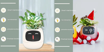 Smart Planter – Endless Fun with 49+ Expressions, 7 Smart Sensors, AI Chip, Self-Watering Pot for Plants