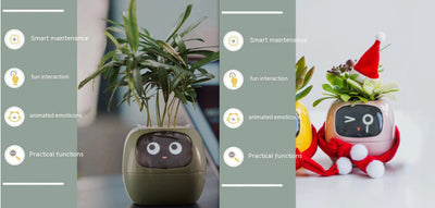 Smart Planter – Endless Fun with 49+ Expressions, 7 Smart Sensors, AI Chip, Self-Watering Pot for Plants