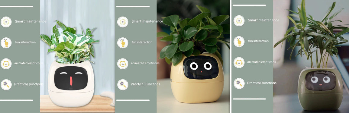 Smart Planter – Endless Fun with 49+ Expressions, 7 Smart Sensors, AI Chip, Self-Watering Pot for Plants