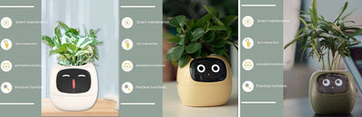 Smart Planter – Endless Fun with 49+ Expressions, 7 Smart Sensors, AI Chip, Self-Watering Pot for Plants