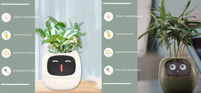 Smart Planter – Endless Fun with 49+ Expressions, 7 Smart Sensors, AI Chip, Self-Watering Pot for Plants