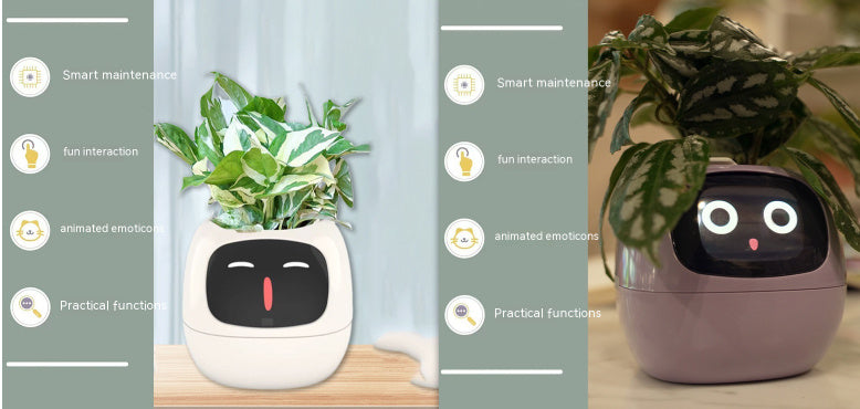 Smart Planter – Endless Fun with 49+ Expressions, 7 Smart Sensors, AI Chip, Self-Watering Pot for Plants