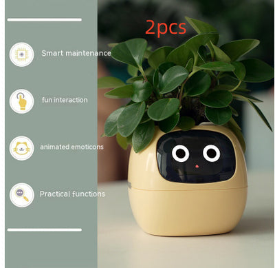 Smart Planter – Endless Fun with 49+ Expressions, 7 Smart Sensors, AI Chip, Self-Watering Pot for Plants
