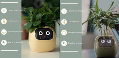 Smart Planter – Endless Fun with 49+ Expressions, 7 Smart Sensors, AI Chip, Self-Watering Pot for Plants