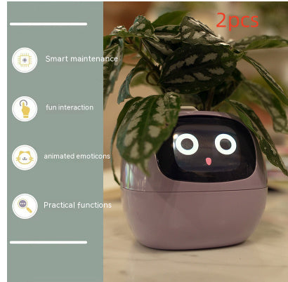 Smart Planter – Endless Fun with 49+ Expressions, 7 Smart Sensors, AI Chip, Self-Watering Pot for Plants