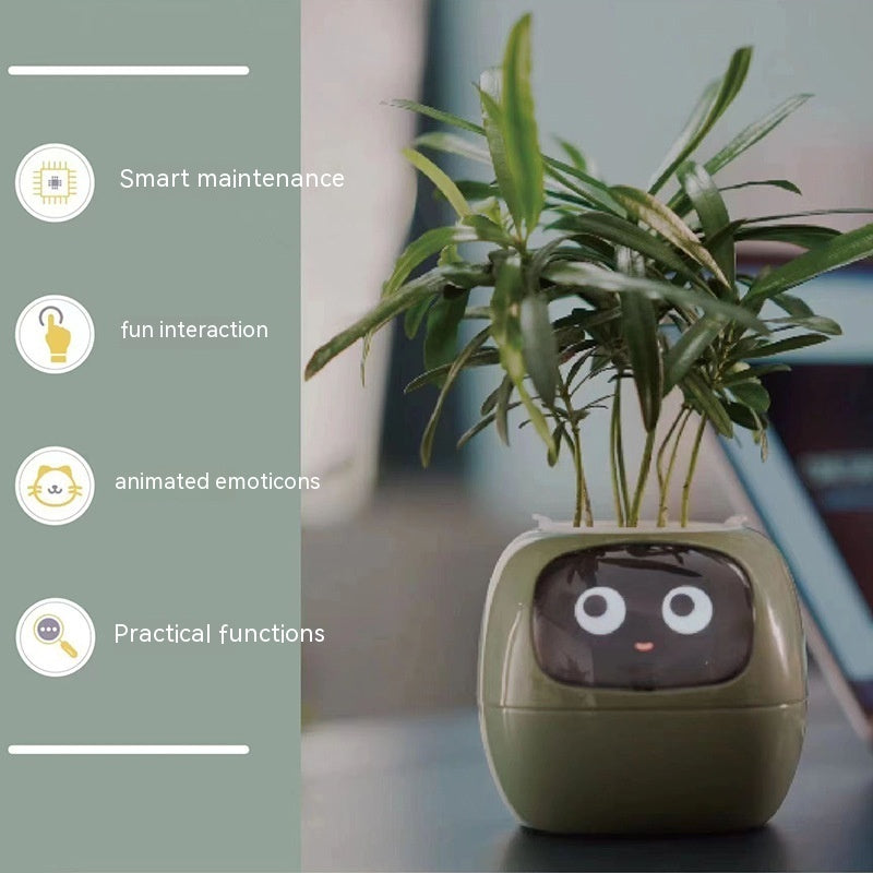 Smart Planter – Endless Fun with 49+ Expressions, 7 Smart Sensors, AI Chip, Self-Watering Pot for Plants