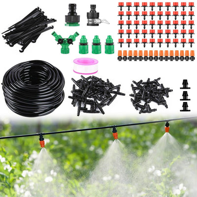164FT Drip Irrigation Kit Automatic Garden Irrigation System Misting Plant Watering Drip Kit For Garden Greenhouse Flower Bed Patio Lawn
