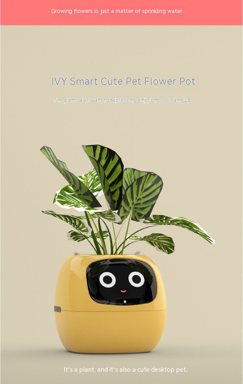 Smart Planter – Endless Fun with 49+ Expressions, 7 Smart Sensors, AI Chip, Self-Watering Pot for Plants