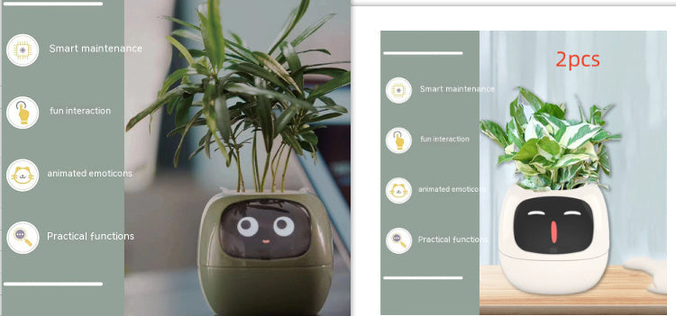 Smart Planter – Endless Fun with 49+ Expressions, 7 Smart Sensors, AI Chip, Self-Watering Pot for Plants