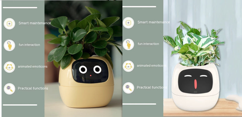 Smart Planter – Endless Fun with 49+ Expressions, 7 Smart Sensors, AI Chip, Self-Watering Pot for Plants