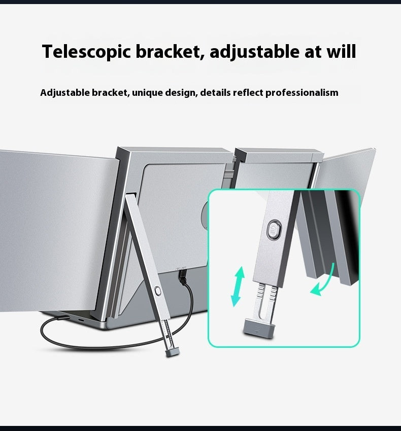 Portable Display for Laptop – Single, Dual, and Triple Screen Extender, 1080P FHD IPS, USB-C/HDMI, Silver Gray