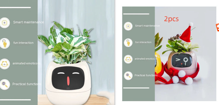 Smart Planter – Endless Fun with 49+ Expressions, 7 Smart Sensors, AI Chip, Self-Watering Pot for Plants
