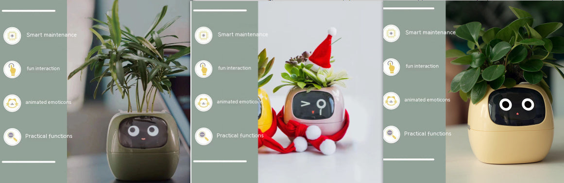 Smart Planter – Endless Fun with 49+ Expressions, 7 Smart Sensors, AI Chip, Self-Watering Pot for Plants