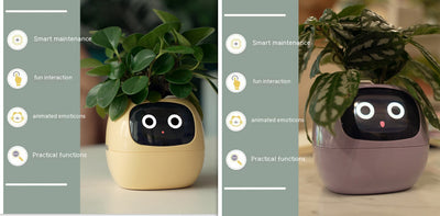 Smart Planter – Endless Fun with 49+ Expressions, 7 Smart Sensors, AI Chip, Self-Watering Pot for Plants