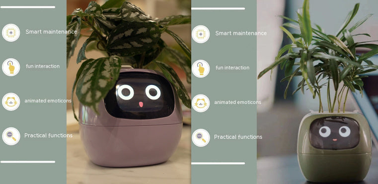 Smart Planter – Endless Fun with 49+ Expressions, 7 Smart Sensors, AI Chip, Self-Watering Pot for Plants