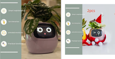 Smart Planter – Endless Fun with 49+ Expressions, 7 Smart Sensors, AI Chip, Self-Watering Pot for Plants