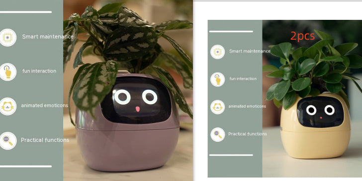 Smart Planter – Endless Fun with 49+ Expressions, 7 Smart Sensors, AI Chip, Self-Watering Pot for Plants