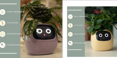Smart Planter – Endless Fun with 49+ Expressions, 7 Smart Sensors, AI Chip, Self-Watering Pot for Plants