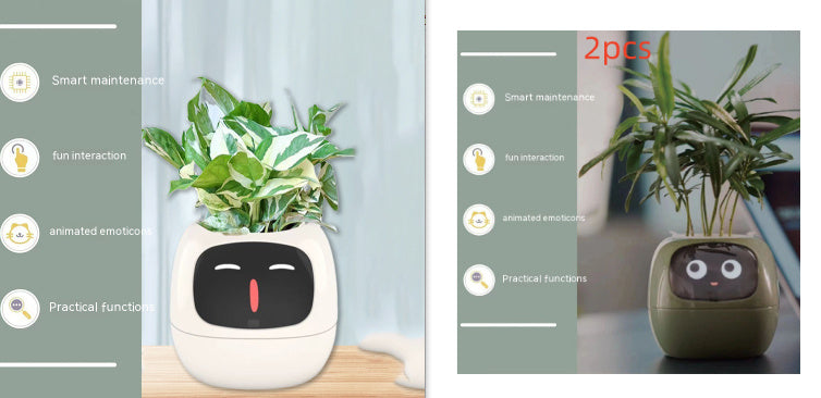 Smart Planter – Endless Fun with 49+ Expressions, 7 Smart Sensors, AI Chip, Self-Watering Pot for Plants