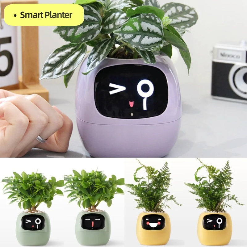 Smart Planter – Endless Fun with 49+ Expressions, 7 Smart Sensors, AI Chip, Self-Watering Pot for Plants
