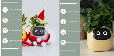 Smart Planter – Endless Fun with 49+ Expressions, 7 Smart Sensors, AI Chip, Self-Watering Pot for Plants