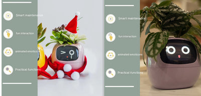 Smart Planter – Endless Fun with 49+ Expressions, 7 Smart Sensors, AI Chip, Self-Watering Pot for Plants