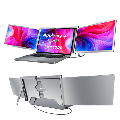 Portable Display for Laptop – Single, Dual, and Triple Screen Extender, 1080P FHD IPS, USB-C/HDMI, Silver Gray