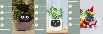Smart Planter – Endless Fun with 49+ Expressions, 7 Smart Sensors, AI Chip, Self-Watering Pot for Plants