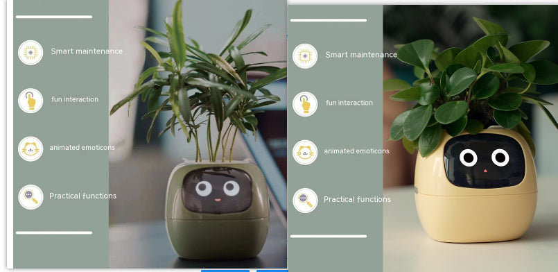 Smart Planter – Endless Fun with 49+ Expressions, 7 Smart Sensors, AI Chip, Self-Watering Pot for Plants