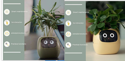 Smart Planter – Endless Fun with 49+ Expressions, 7 Smart Sensors, AI Chip, Self-Watering Pot for Plants