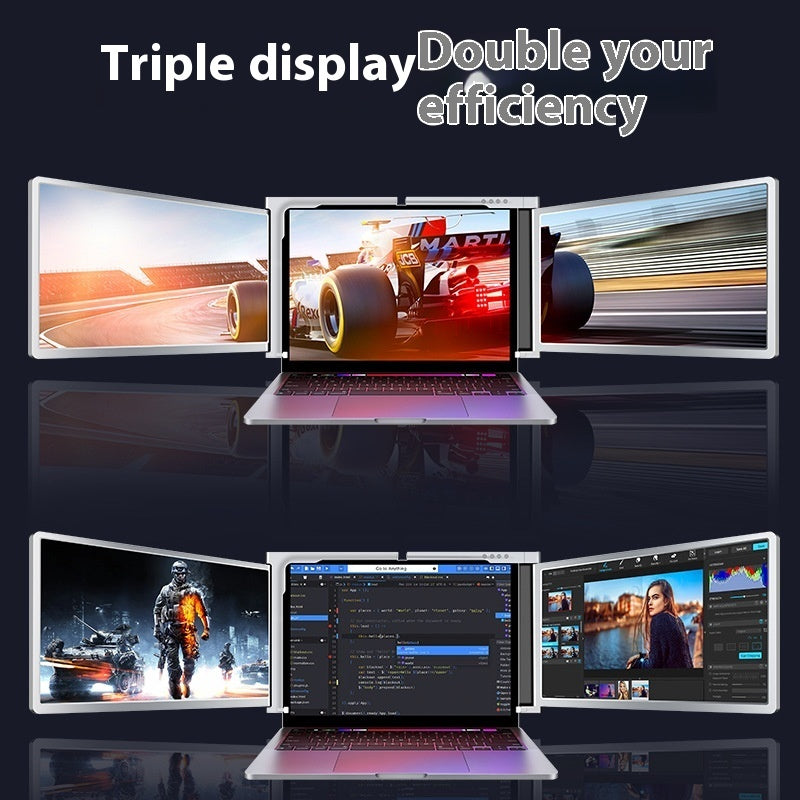 Portable Display for Laptop – Single, Dual, and Triple Screen Extender, 1080P FHD IPS, USB-C/HDMI, Silver Gray