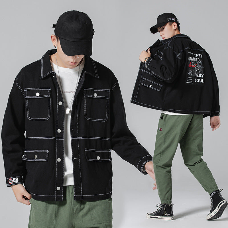 New Men's Casual Loose Denim Jacket