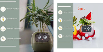 Smart Planter – Endless Fun with 49+ Expressions, 7 Smart Sensors, AI Chip, Self-Watering Pot for Plants