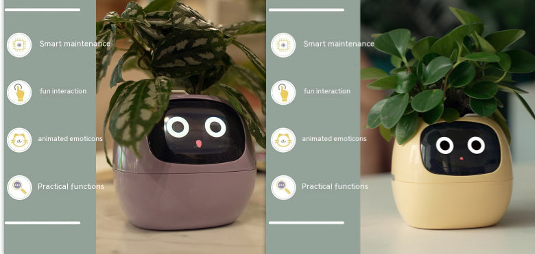 Smart Planter – Endless Fun with 49+ Expressions, 7 Smart Sensors, AI Chip, Self-Watering Pot for Plants