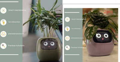 Smart Planter – Endless Fun with 49+ Expressions, 7 Smart Sensors, AI Chip, Self-Watering Pot for Plants