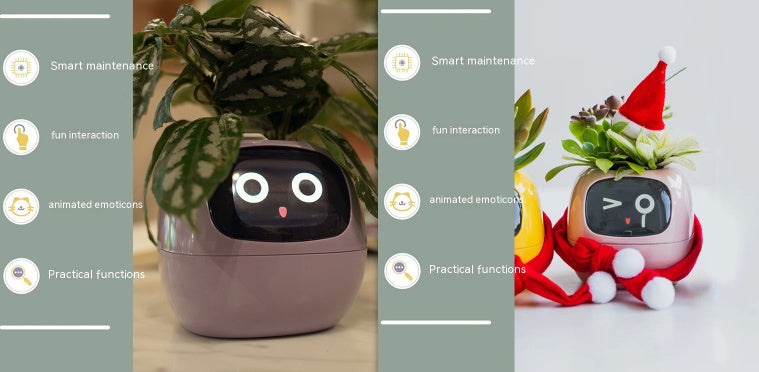 Smart Planter – Endless Fun with 49+ Expressions, 7 Smart Sensors, AI Chip, Self-Watering Pot for Plants