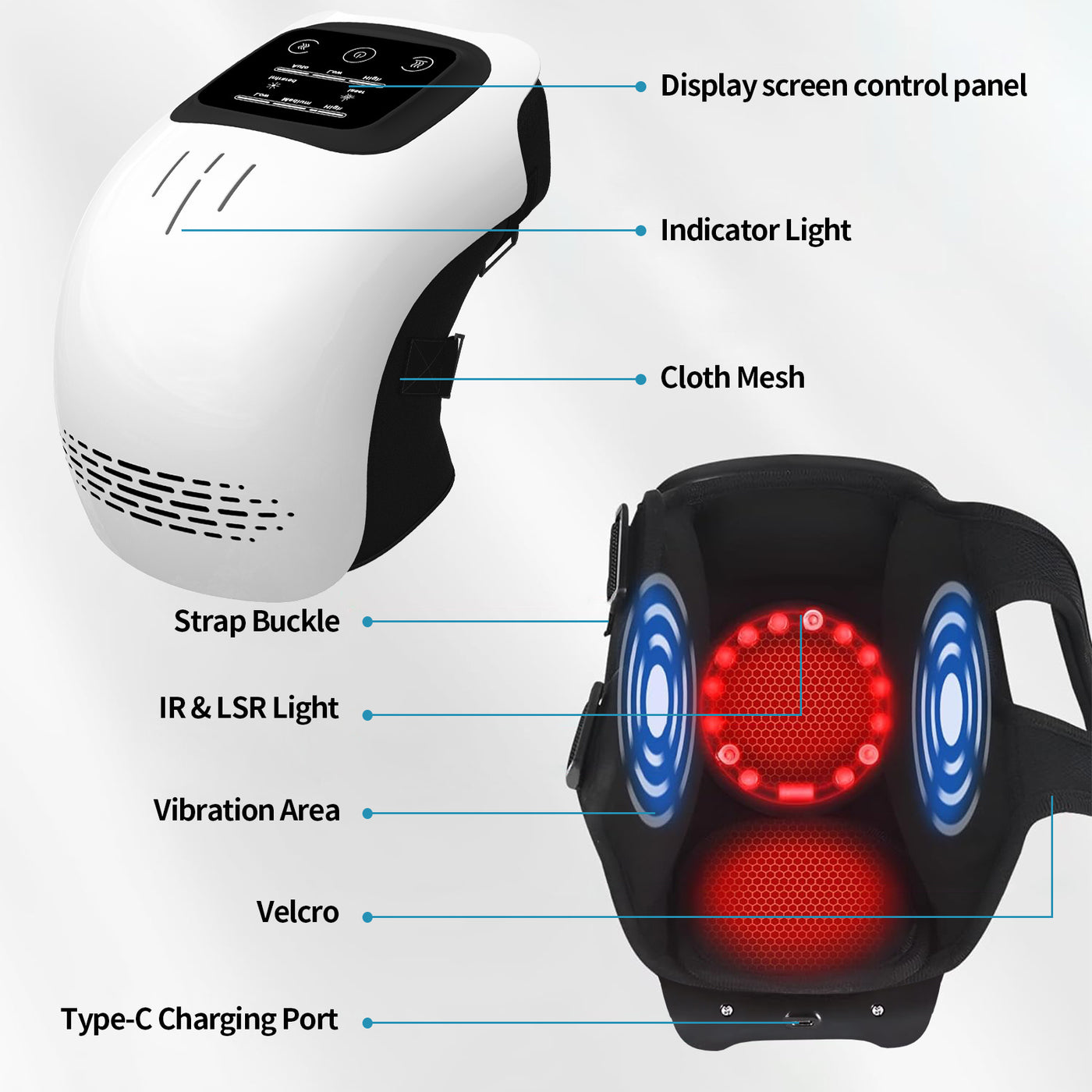 Intelligent Electric Knee Massager – Heating, Infrared & Vibration Therapy for Pain Relief