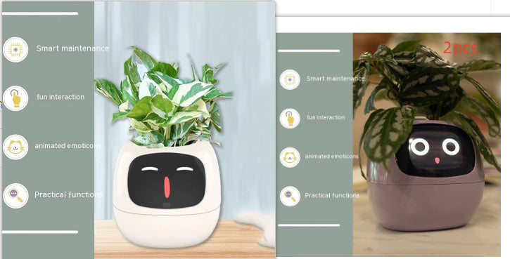 Smart Planter – Endless Fun with 49+ Expressions, 7 Smart Sensors, AI Chip, Self-Watering Pot for Plants