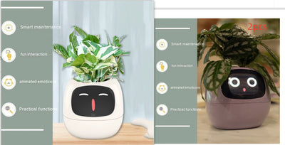 Smart Planter – Endless Fun with 49+ Expressions, 7 Smart Sensors, AI Chip, Self-Watering Pot for Plants