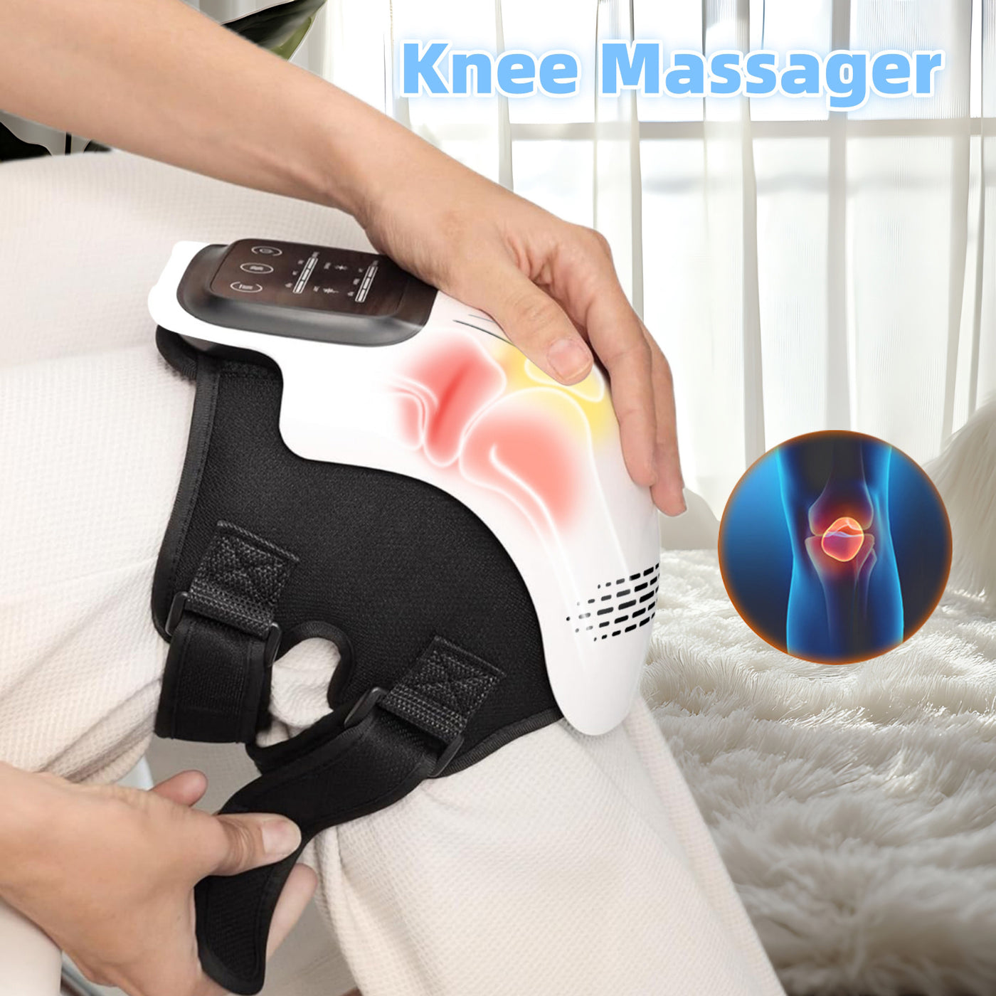 Intelligent Electric Knee Massager – Heating, Infrared & Vibration Therapy for Pain Relief