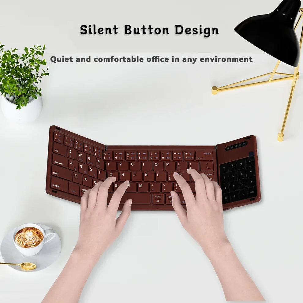 Folding Wireless Keyboard with Touchpad | Portable Bluetooth Keyboard 2025