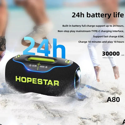 Hopestar A80 350W Wireless Subwoofer – Portable Bluetooth Speaker with Deep Bass, Outdoor Travel, Home Theatre, Loud Sound