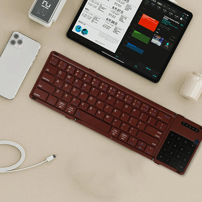 Folding Wireless Keyboard with Touchpad | Portable Bluetooth Keyboard 2025