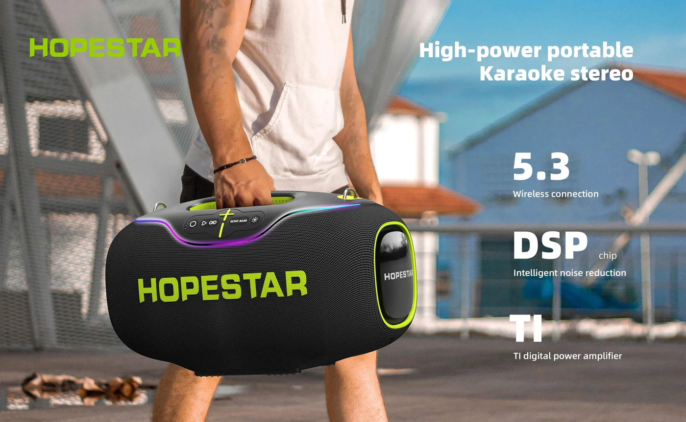 Hopestar A80 350W Wireless Subwoofer – Portable Bluetooth Speaker with Deep Bass, Outdoor Travel, Home Theatre, Loud Sound