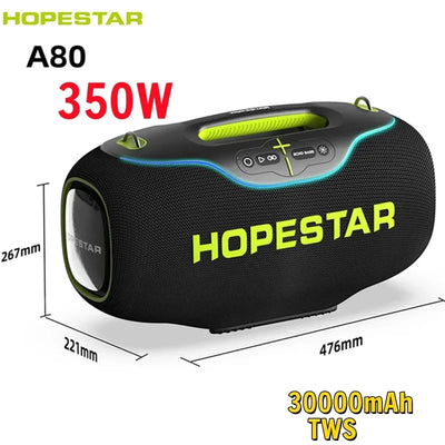 Hopestar A80 350W Wireless Subwoofer – Portable Bluetooth Speaker with Deep Bass, Outdoor Travel, Home Theatre, Loud Sound