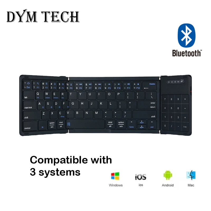 Folding Wireless Keyboard with Touchpad | Portable Bluetooth Keyboard 2025