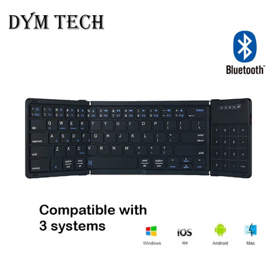 Folding Wireless Keyboard with Touchpad | Portable Bluetooth Keyboard 2025