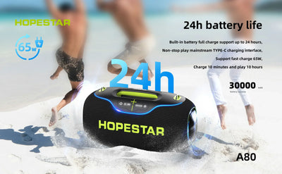Hopestar A80 350W Wireless Subwoofer – Portable Bluetooth Speaker with Deep Bass, Outdoor Travel, Home Theatre, Loud Sound