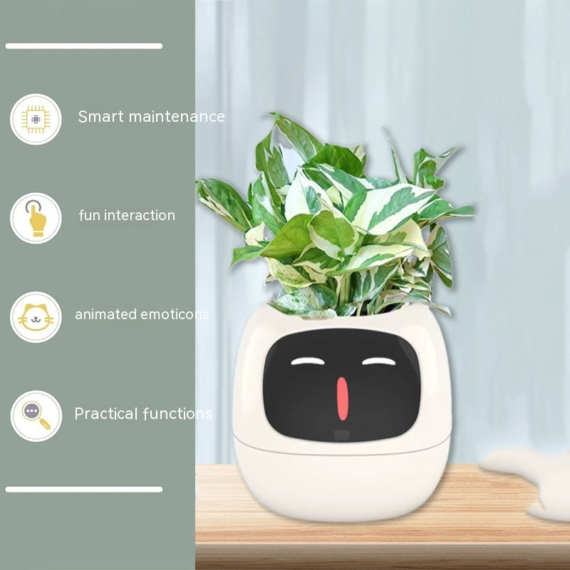 Smart Planter – Endless Fun with 49+ Expressions, 7 Smart Sensors, AI Chip, Self-Watering Pot for Plants